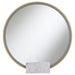 Coaster Jocelyn Round Table Top LED Vanity Mirror White Marble Base Chrome Frame Gold Frame