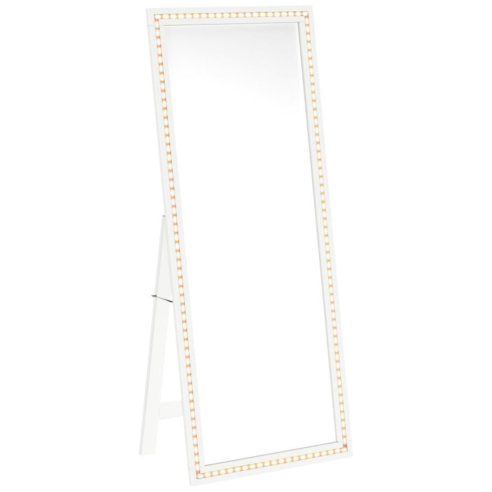 Windrose 28 x 67 Inch Tempered LED Standing Mirror White