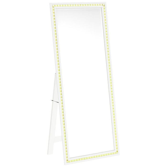 Windrose 28 x 67 Inch Tempered LED Standing Mirror White