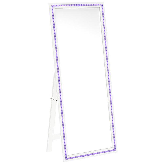 Windrose 28 x 67 Inch Tempered LED Standing Mirror White