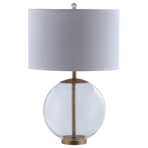 Coaster Kenny Drum Shade Table Lamp with Glass Base White Default Title