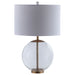 Coaster Kenny Drum Shade Table Lamp with Glass Base White Default Title