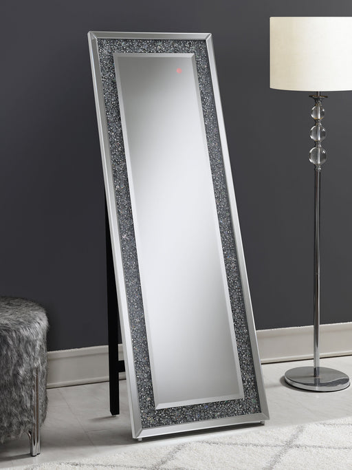 Coaster Carisi Rectangular Standing Mirror with LED Lighting Silver