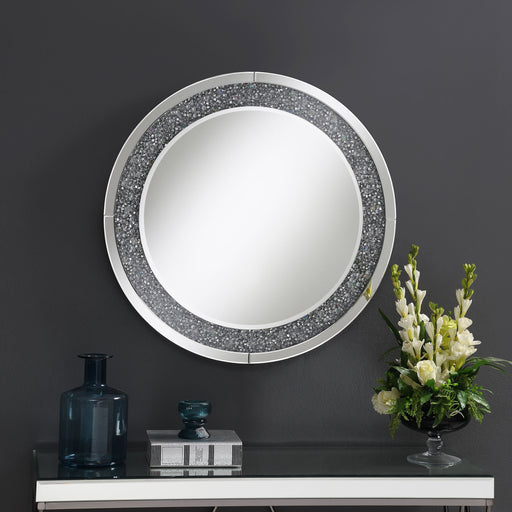 Coaster Lixue Round Wall Mirror with LED Lighting Silver Default Title