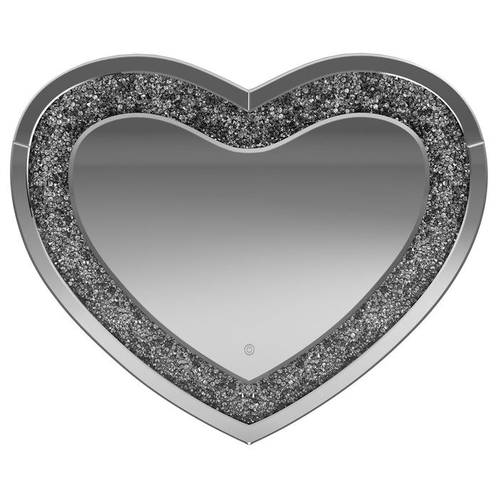 Coaster Aiko Heart Shape Wall Mirror Silver Default Title