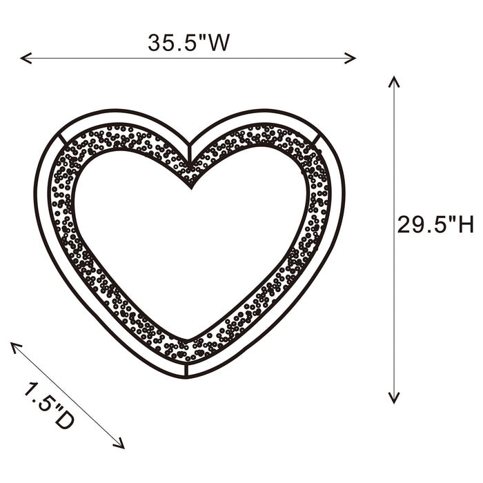 Coaster Aiko Heart Shape Wall Mirror Silver Default Title