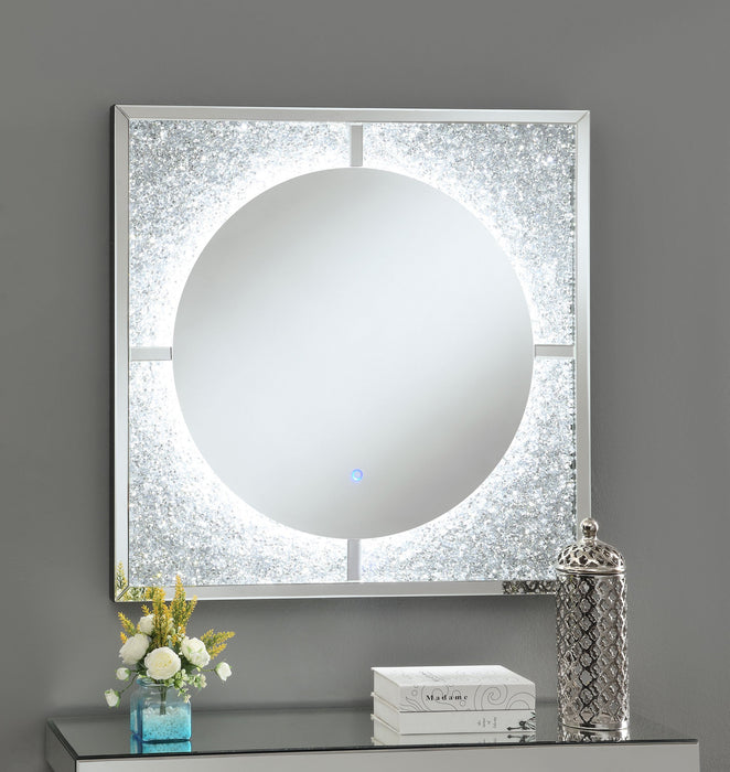 Coaster Theresa LED Wall Mirror Silver and Black Default Title