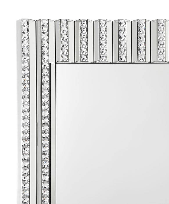 Coaster Aideen Rectangular Wall Mirror with Vertical Stripes of Faux Crystals Default Title