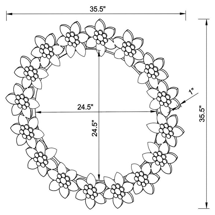 Cordelia Round Floral Frame Wall Mirror