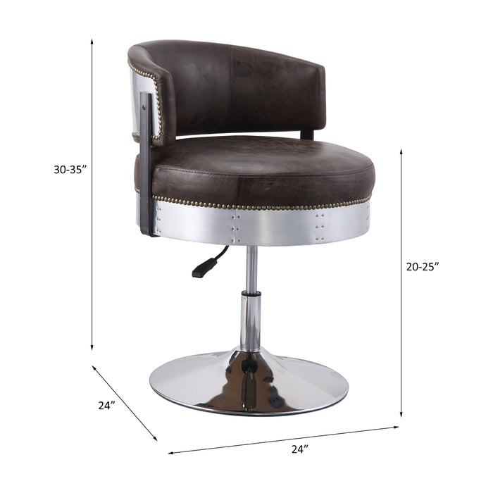 Brancaster Top Grain Leather Adjustable Stool with Swivel