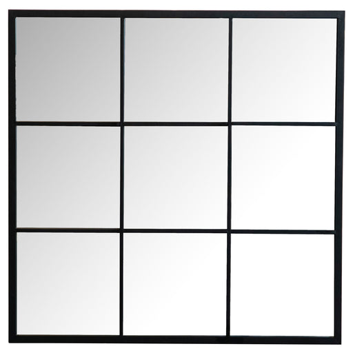 Coaster Quetzal Square Window Pane Wall Mirror Black Default Title