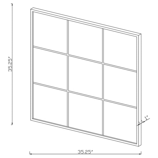 Coaster Quetzal Square Window Pane Wall Mirror Black Default Title