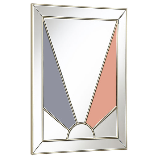 Coaster Calixte Rectangular Wall Mirror Champagne and Grey Default Title