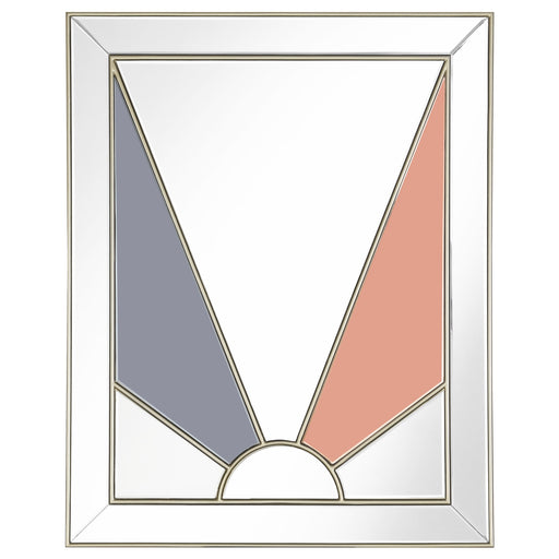 Coaster Calixte Rectangular Wall Mirror Champagne and Grey Default Title