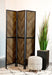 Coaster Marlene Herringbone Pattern 3-panel Screen Rustic Tobacco and Black Default Title