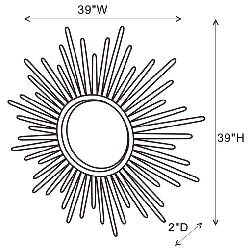 Coaster Beiwen Sunburst Wall Mirror Champagne and Silver Default Title