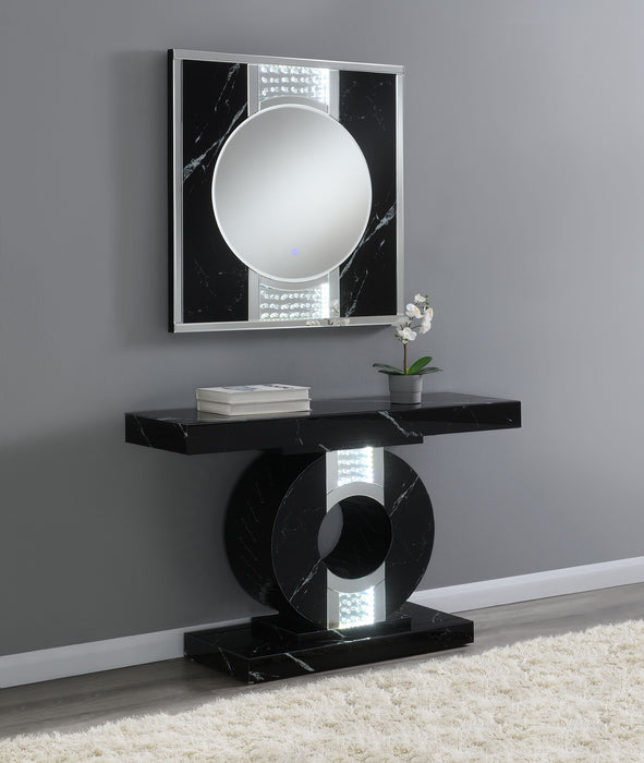 Carter 34 x 36 Inch Square LED Light Wall Mirror Black