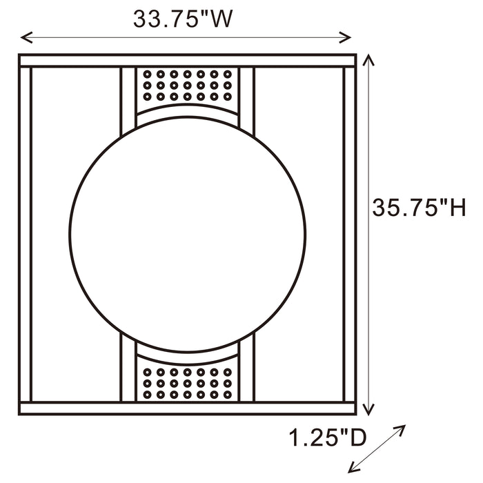 Carter 34 x 36 Inch Square LED Light Wall Mirror Black