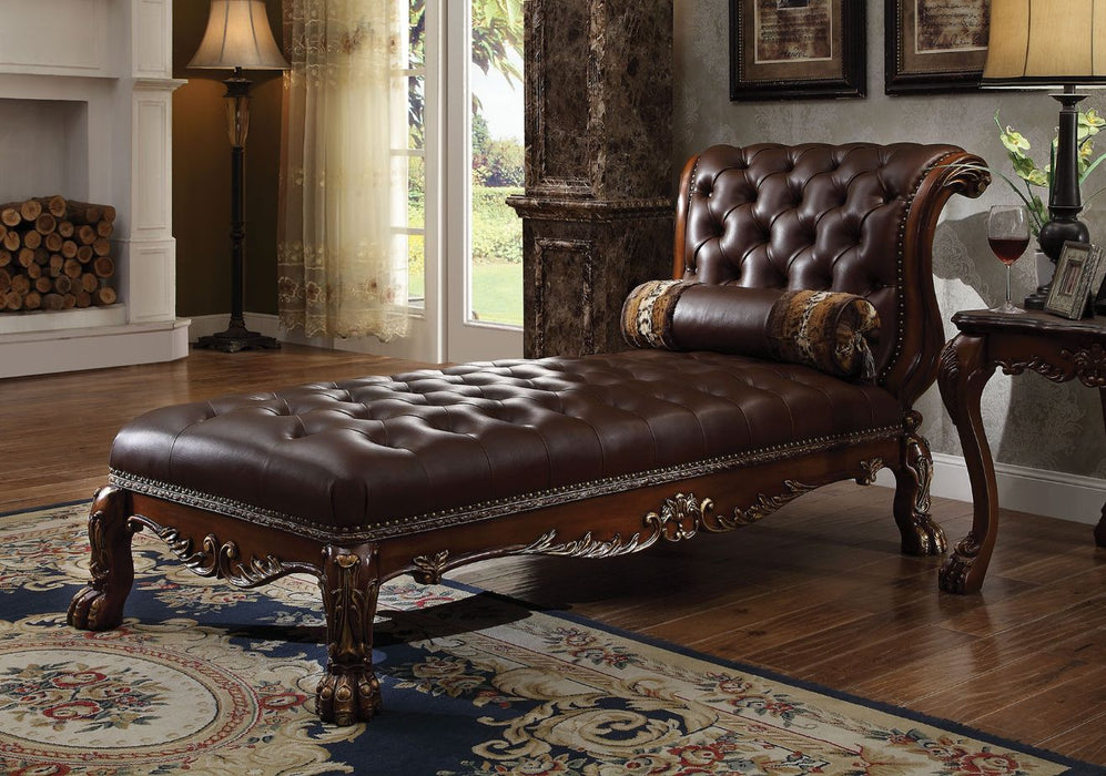 Dresden Chaise with Crystal Like Button Tufted Backrest & Seat