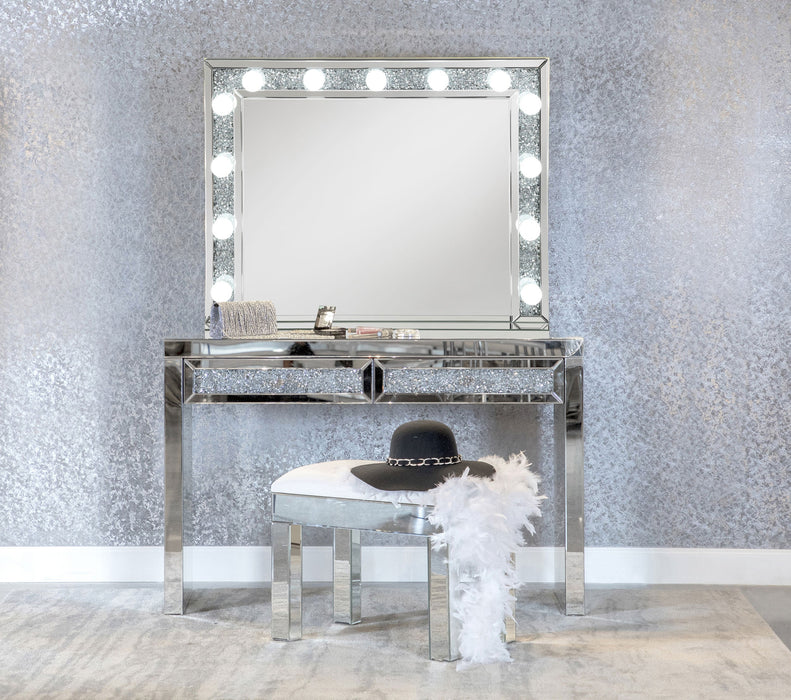 Wilmer Rectangular Table Mirror with Lighting Silver