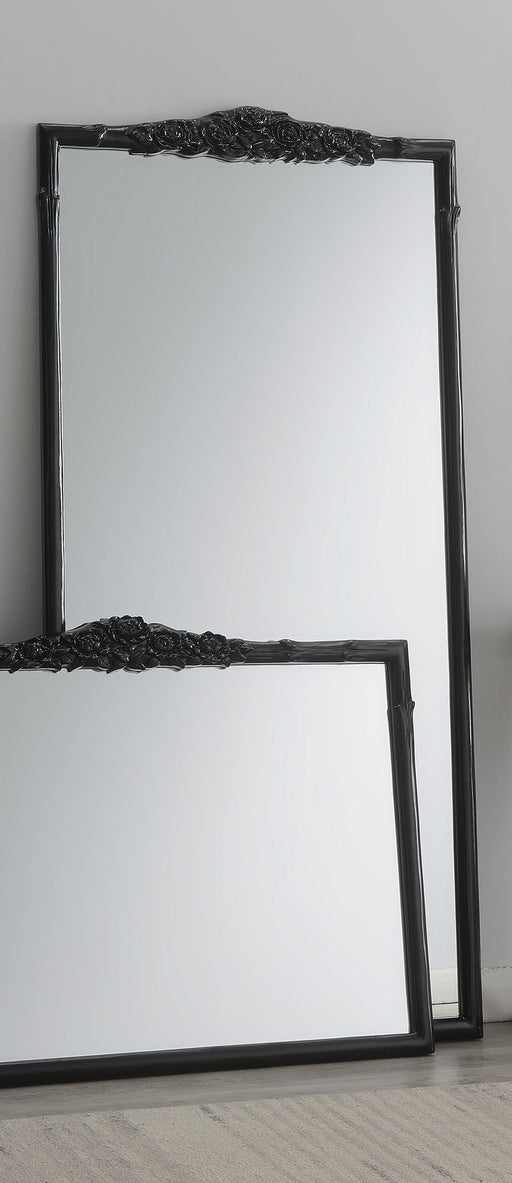 Coaster Sylvie French Provincial Rectangular Floor Mirror Black Default Title