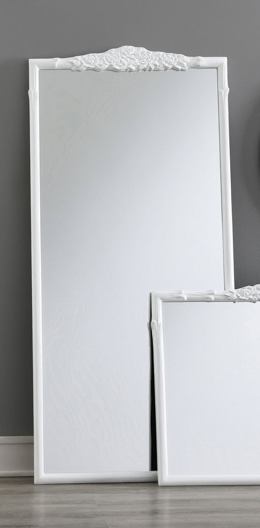 Coaster Sylvie French Provincial Rectangular Floor Mirror White Default Title