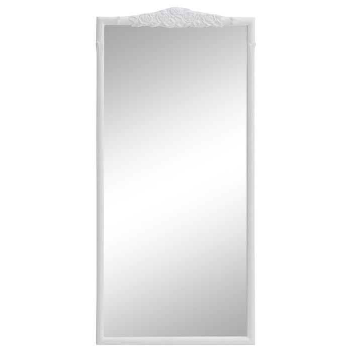 Coaster Sylvie French Provincial Rectangular Floor Mirror White Default Title