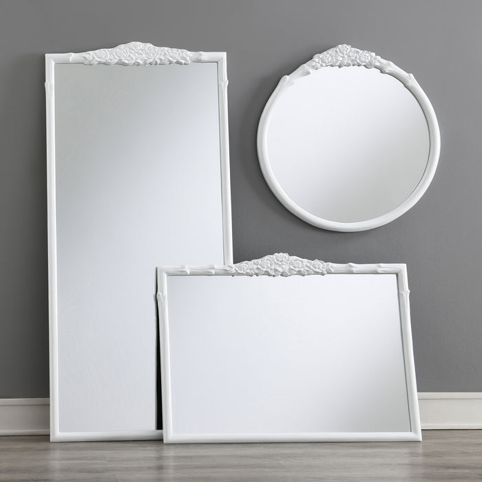 Sylvie 30 x 65 Inch French Provincial Floor Mirror White