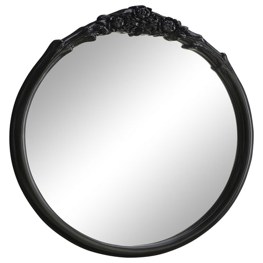 Coaster Sylvie French Provincial Round Wall Mirror Black Default Title