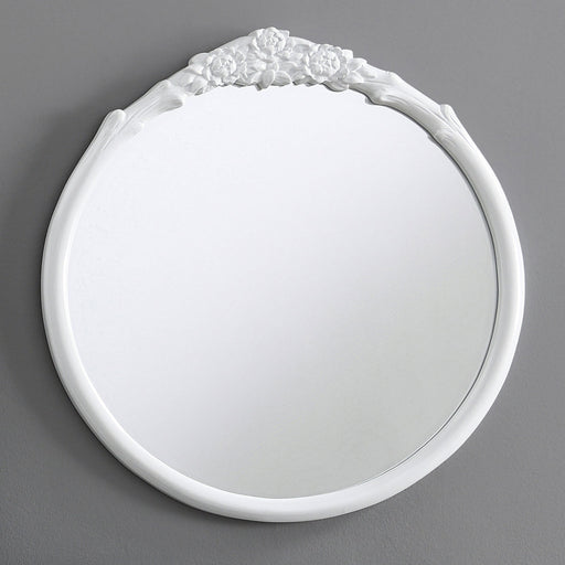 Coaster Sylvie French Provincial Round Wall Floor Mirror White Default Title