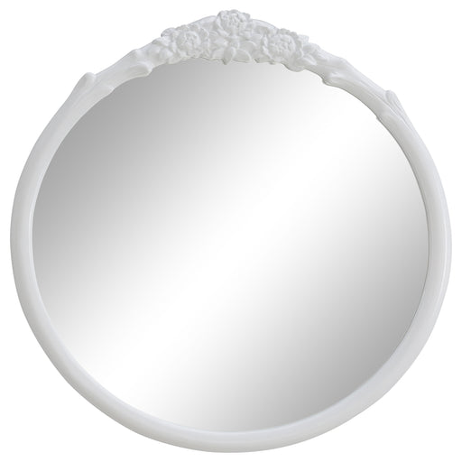 Coaster Sylvie French Provincial Round Wall Floor Mirror White Default Title