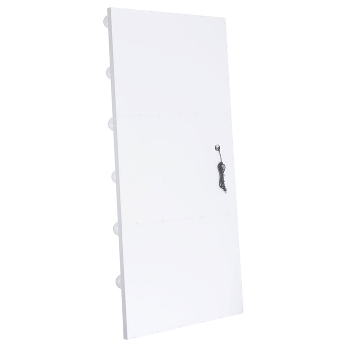 Coaster Zayan Full Length Floor Mirror With Lighting White High Gloss Default Title