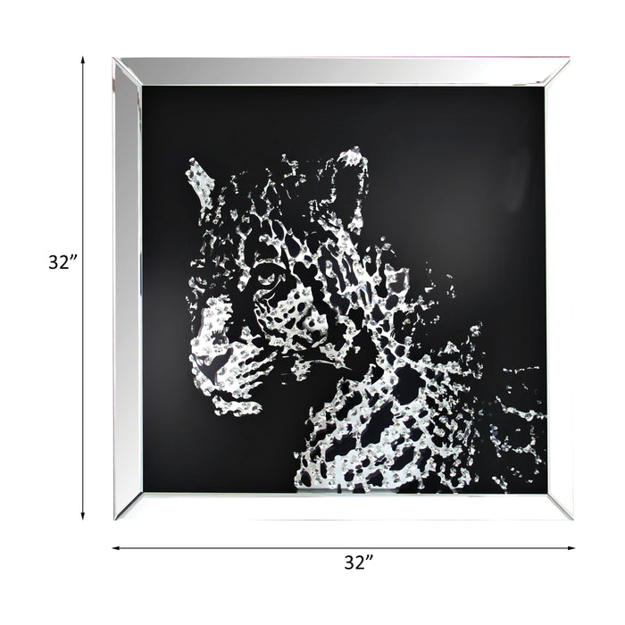 Talisha Glam Wall Art with Faux Crystal Leopard