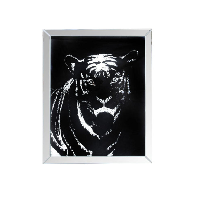 Talisha Glam Wall Art with Faux Crystal Tiger