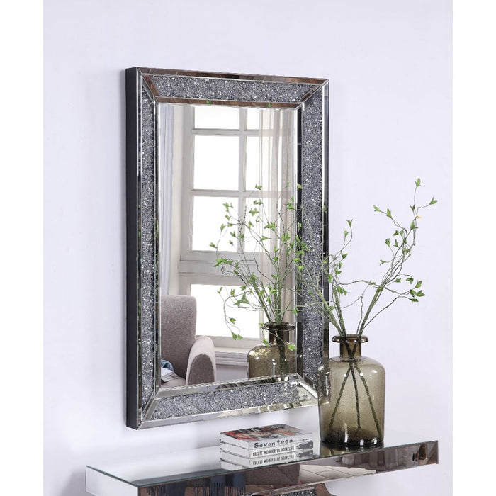 Noralie Glam Accent Mirror with Mirrored Corner