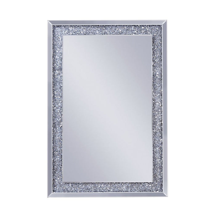 Noralie Glam Accent Mirror with Faux Diamonds Corner