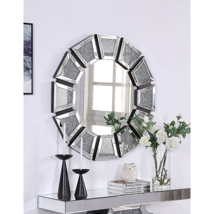 Noralie Round Glam Accent Mirror