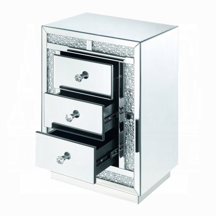 Mallika Mirrored & Faux Crystals Accent Table