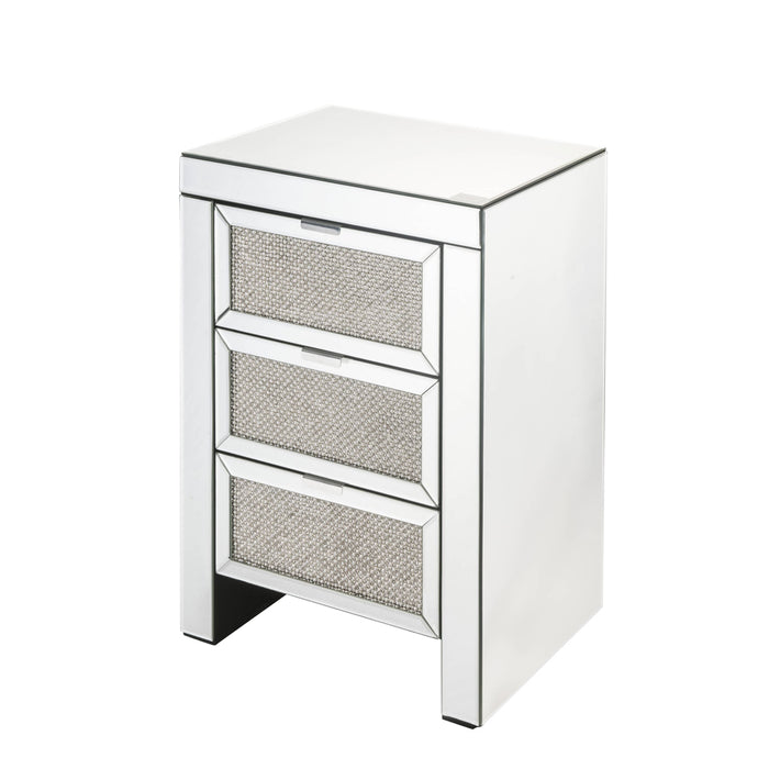 Noralie 3 Drawers Glam Rectangular Accent Table