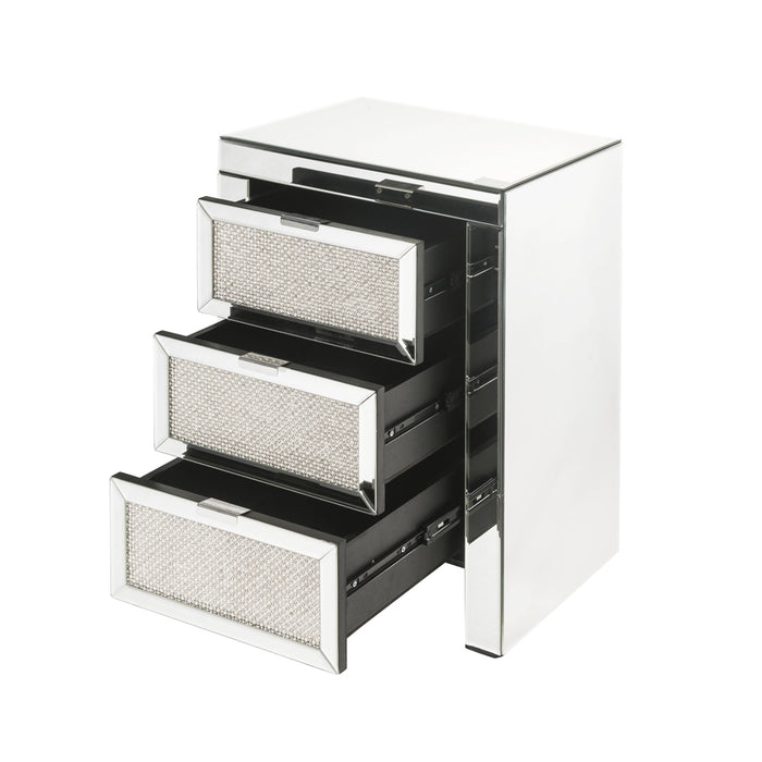 Noralie 3 Drawers Glam Rectangular Accent Table