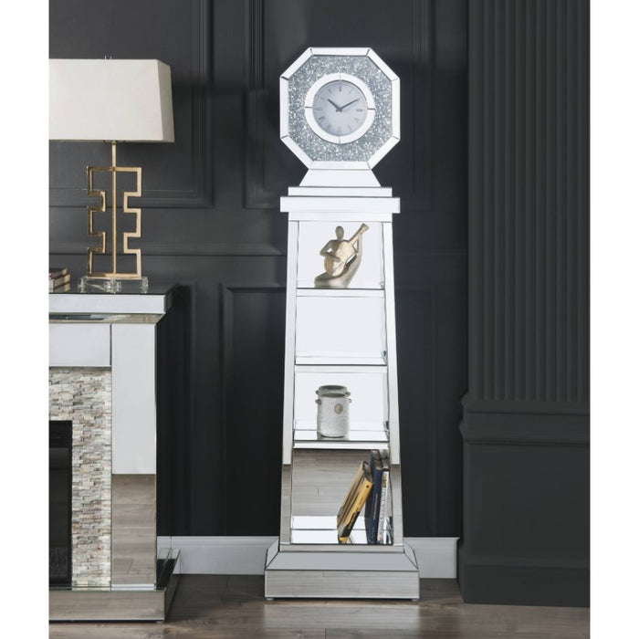 Noralie Glam Grandfather Clock with Faux Diamonds Inlay