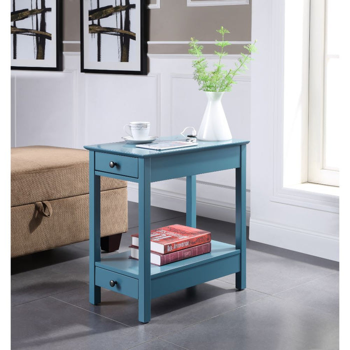 Byzad Rectangular 2 Drawers Accent Table with USB