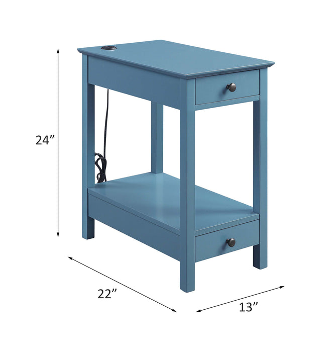 Byzad Rectangular 2 Drawers Accent Table with USB