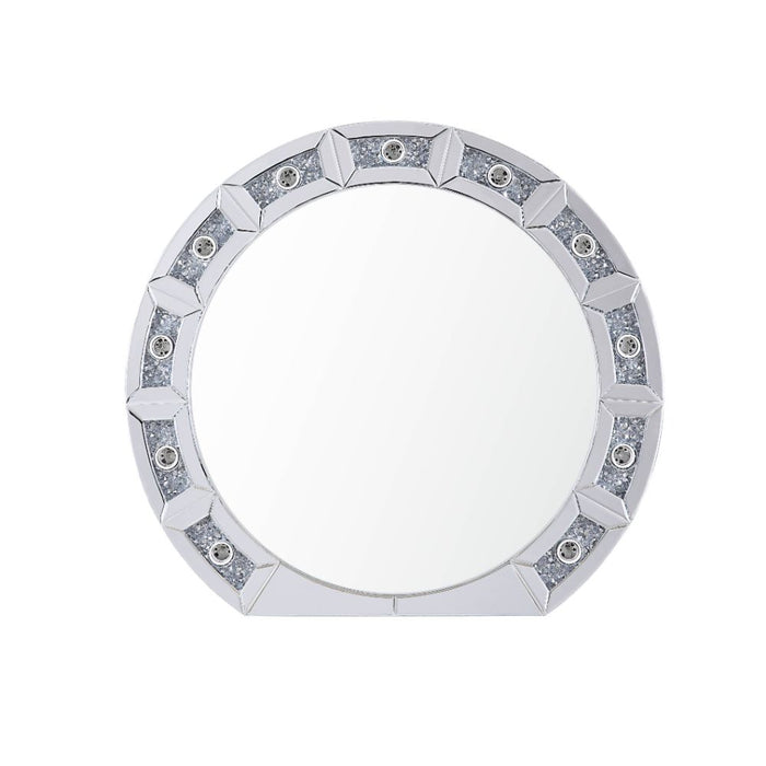 Noralie 32"L x 29"H Round Glam Accent Mirror