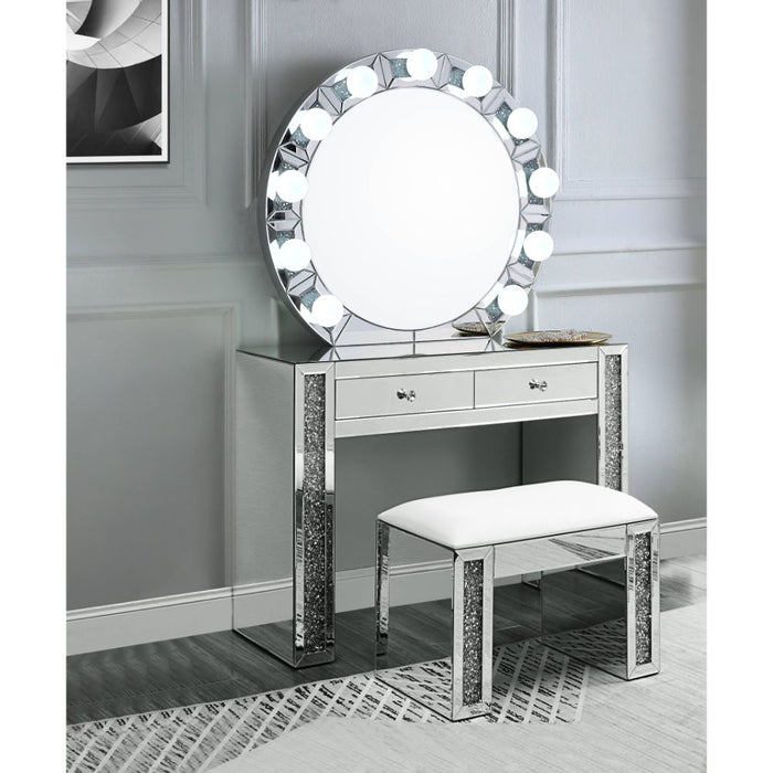 Noralie 32"L x 29"H Round Glam Accent Mirror