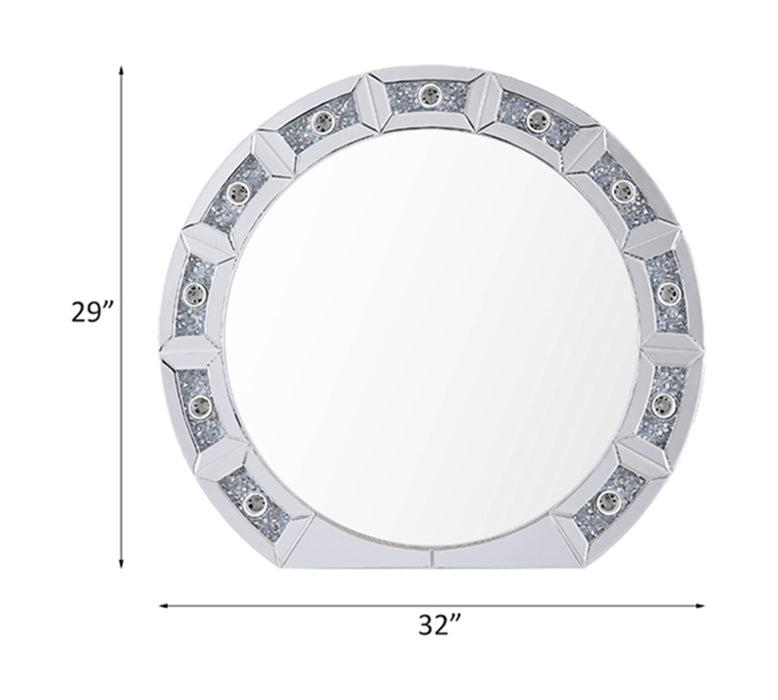 Noralie 32"L x 29"H Round Glam Accent Mirror