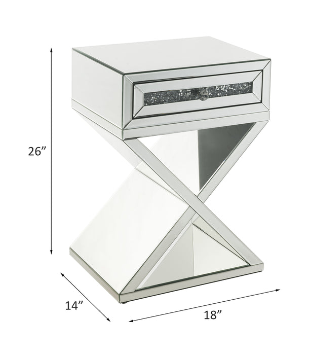 Noralie Glam Rectangular Accent Table with X-Shape Base