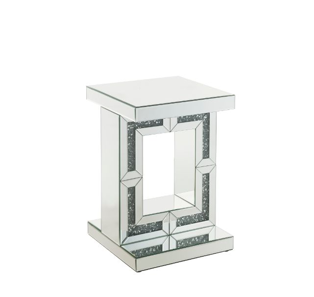 Noralie Glam Rectangular Accent Table with Unique Pedestal Base