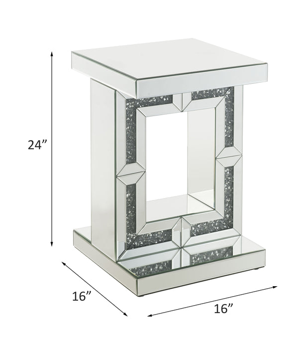 Noralie Glam Rectangular Accent Table with Unique Pedestal Base