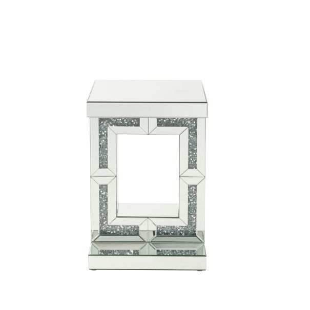 Noralie Glam Rectangular Accent Table with Unique Pedestal Base